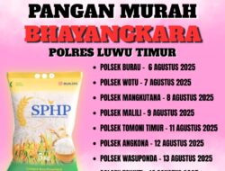 Berikut Jadwal dan Tempat Kegiatan Gerakan Pangan  Murah Bhayangkara Polres, Khusus Untuk Masyarakat Luwu Timur